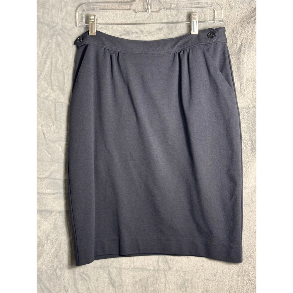 Pendleton Petite Womens Skirt Size 8 black Knee‎ Length Pleated Pockets Career